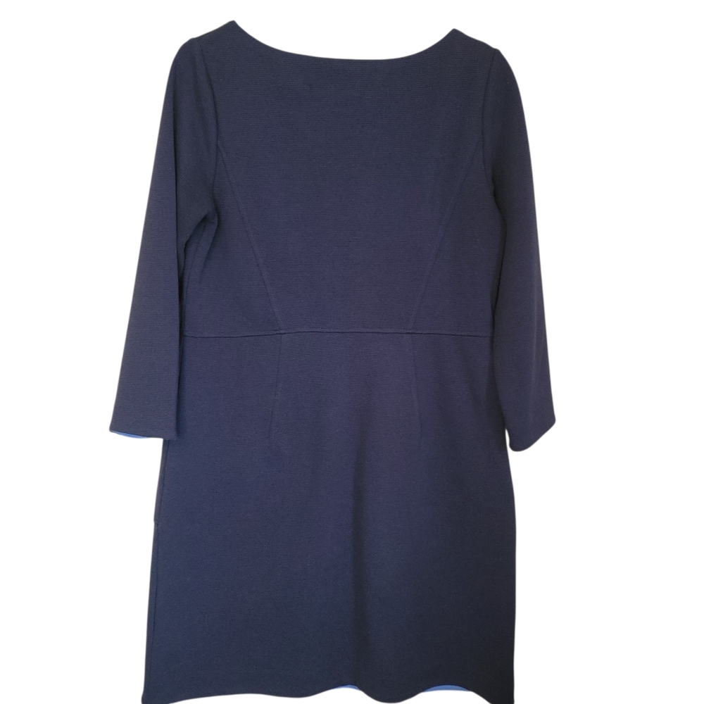 Boden Auria Ottoman Shift Dress Navy 3/4 Sleeve Work Office Dress Size 8 Petite - Picture 8 of 13